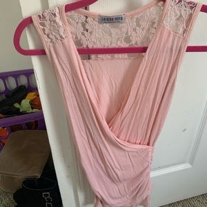 pink lace tank top